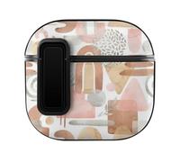Niapessel for AirPods 4 Case, Aesthetic Boho Abstract Shapes Print Compatible with Apple Airpods 4th Generation Case for Women Men, PC Hard Shell Full Protective Case Cover