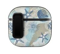 Niapessel for AirPods 4 Case, Algae Corals and Seashells Print Compatible with Apple Airpods 4th Generation Case for Women Men, PC Hard Shell Full Protective Case Cover