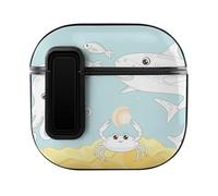 Niapessel for AirPods 4 Case, Cartoon Cute Shark Turtle Octopus Print Compatible with Apple Airpods 4th Generation Case for Women Men, PC Hard Shell Full Protective Case Cover
