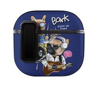 Niapessel for AirPods 4 Case, Cartoon Dog Music Print Compatible with Apple Airpods 4th Generation Case for Women Men, PC Hard Shell Full Protective Case Cover