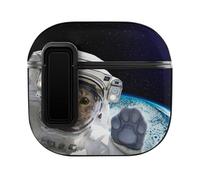 Niapessel for AirPods 4 Case, Cat Astronauts in Space Print Compatible with Apple Airpods 4th Generation Case for Women Men, PC Hard Shell Full Protective Case Cover