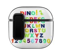 Niapessel for AirPods 4 Case, Color Alphabet with Dinosaurs Print Compatible with Apple Airpods 4th Generation Case for Women Men, PC Hard Shell Full Protective Case Cover