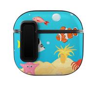 Niapessel for AirPods 4 Case, Coral Reef Sea Life Print Compatible with Apple Airpods 4th Generation Case for Women Men, PC Hard Shell Full Protective Case Cover