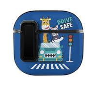 Niapessel for AirPods 4 Case, Cute Animal in Car Print Compatible with Apple Airpods 4th Generation Case for Women Men, PC Hard Shell Full Protective Case Cover