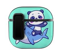 Niapessel for AirPods 4 Case, Cute Cartoon Panda Shark Print Compatible with Apple Airpods 4th Generation Case for Women Men, PC Hard Shell Full Protective Case Cover