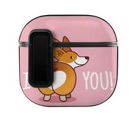 Niapessel for AirPods 4 Case, Cute Corgi Dog Print Compatible with Apple Airpods 4th Generation Case for Women Men, PC Hard Shell Full Protective Case Cover