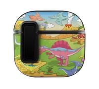 Niapessel for AirPods 4 Case, Cute Dinosaurs Cartoon Print Compatible with Apple Airpods 4th Generation Case for Women Men, PC Hard Shell Full Protective Case Cover