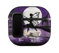 Niapessel for AirPods 4 Case, Cute Fairy and Moon Print Compatible with Apple Airpods 4th Generation Case for Women Men, PC Hard Shell Full Protective Case Cover