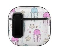 Niapessel for AirPods 4 Case, Cute Jellyfishe Starfishes Print Compatible with Apple Airpods 4th Generation Case for Women Men, PC Hard Shell Full Protective Case Cover