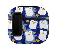 Niapessel for AirPods 4 Case, Cute Penguins Cartoon Print Compatible with Apple Airpods 4th Generation Case for Women Men, PC Hard Shell Full Protective Case Cover