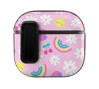 Niapessel for AirPods 4 Case, Cute Rainbow Daisy Flower Print Compatible with Apple Airpods 4th Generation Case for Women Men, PC Hard Shell Full Protective Case Cover
