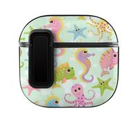 Niapessel for AirPods 4 Case, Cute Sea Animals Print Compatible with Apple Airpods 4th Generation Case for Women Men, PC Hard Shell Full Protective Case Cover