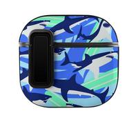 Niapessel for AirPods 4 Case, Cute Shark Print Compatible with Apple Airpods 4th Generation Case for Women Men, PC Hard Shell Full Protective Case Cover