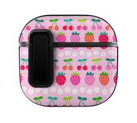 Niapessel for AirPods 4 Case, Cute Strawberry Cherry and Flower Print Compatible with Apple Airpods 4th Generation Case for Women Men, PC Hard Shell Full Protective Case Cover