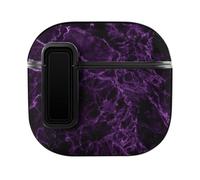 Niapessel for AirPods 4 Case, Dark Purple Marble Print Compatible with Apple Airpods 4th Generation Case for Women Men, PC Hard Shell Full Protective Case Cover