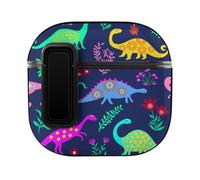 Niapessel for AirPods 4 Case, Dinosaur Flowers Print Compatible with Apple Airpods 4th Generation Case for Women Men, PC Hard Shell Full Protective Case Cover