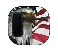 Niapessel for AirPods 4 Case, Eagle on The American Flag Print Compatible with Apple Airpods 4th Generation Case for Women Men, PC Hard Shell Full Protective Case Cover