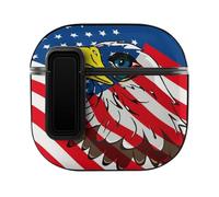 Niapessel for AirPods 4 Case, Eagle Over The United States Flag Print Compatible with Apple Airpods 4th Generation Case for Women Men, PC Hard Shell Full Protective Case Cover