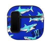 Niapessel for AirPods 4 Case, Fun Shark Print Compatible with Apple Airpods 4th Generation Case for Women Men, PC Hard Shell Full Protective Case Cover