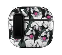 Niapessel for AirPods 4 Case, Funny Boston Terrier Dog Print Compatible with Apple Airpods 4th Generation Case for Women Men, PC Hard Shell Full Protective Case Cover
