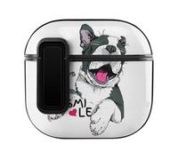 Niapessel for AirPods 4 Case, Funny Boston Terrier Dog Print Compatible with Apple Airpods 4th Generation Case for Women Men, PC Hard Shell Full Protective Case Cover