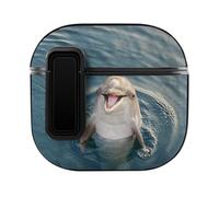 Niapessel for AirPods 4 Case, Funny Dolphin Print Compatible with Apple Airpods 4th Generation Case for Women Men, PC Hard Shell Full Protective Case Cover