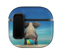Niapessel for AirPods 4 Case, Funny Elephant Art Print Compatible with Apple Airpods 4th Generation Case for Women Men, PC Hard Shell Full Protective Case Cover