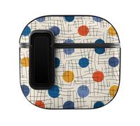 Niapessel for AirPods 4 Case, Geometric Mixed Polka Dot Print Compatible with Apple Airpods 4th Generation Case for Women Men, PC Hard Shell Full Protective Case Cover