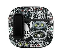 Niapessel for AirPods 4 Case, Graffiti Owl Print Compatible with Apple Airpods 4th Generation Case for Women Men, PC Hard Shell Full Protective Case Cover