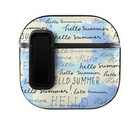 Niapessel for AirPods 4 Case, Hello Summer on A Blurred Sky Print Compatible with Apple Airpods 4th Generation Case for Women Men, PC Hard Shell Full Protective Case Cover