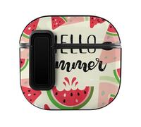 Niapessel for AirPods 4 Case, Hello Summer Watermelon Print Compatible with Apple Airpods 4th Generation Case for Women Men, PC Hard Shell Full Protective Case Cover