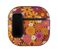 Niapessel for AirPods 4 Case, Hippie Aesthetic Colorful Flower Print Compatible with Apple Airpods 4th Generation Case for Women Men, PC Hard Shell Full Protective Case Cover