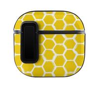 Niapessel for AirPods 4 Case, Honey Bee Honeycomb Print Compatible with Apple Airpods 4th Generation Case for Women Men, PC Hard Shell Full Protective Case Cover