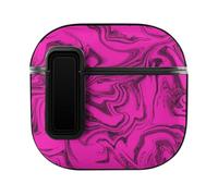 Niapessel for AirPods 4 Case, Hot Pink Marble Texture Print Compatible with Apple Airpods 4th Generation Case for Women Men, PC Hard Shell Full Protective Case Cover