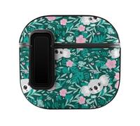 Niapessel for AirPods 4 Case, Koalas Pink Flowers Leaf Print Compatible with Apple Airpods 4th Generation Case for Women Men, PC Hard Shell Full Protective Case Cover