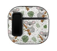 Niapessel for AirPods 4 Case, Koalas Tropical Leaves Print Compatible with Apple Airpods 4th Generation Case for Women Men, PC Hard Shell Full Protective Case Cover