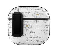 Niapessel for AirPods 4 Case, Love Concept with Daisy Flower Print Compatible with Apple Airpods 4th Generation Case for Women Men, PC Hard Shell Full Protective Case Cover