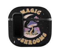 Niapessel for AirPods 4 Case, Magic Mushrooms Moon Print Compatible with Apple Airpods 4th Generation Case for Women Men, PC Hard Shell Full Protective Case Cover