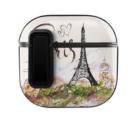 Niapessel for AirPods 4 Case, Paris Eiffel Tower Print Compatible with Apple Airpods 4th Generation Case for Women Men, PC Hard Shell Full Protective Case Cover