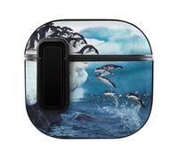 Niapessel for AirPods 4 Case, Penguin Group Into Ocean Print Compatible with Apple Airpods 4th Generation Case for Women Men, PC Hard Shell Full Protective Case Cover