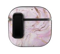 Niapessel for AirPods 4 Case, Pink Gold Marble Print Compatible with Apple Airpods 4th Generation Case for Women Men, PC Hard Shell Full Protective Case Cover