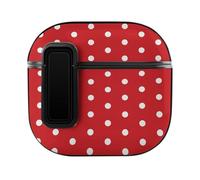 Niapessel for AirPods 4 Case, Polka Dot on Red Print Compatible with Apple Airpods 4th Generation Case for Women Men, PC Hard Shell Full Protective Case Cover