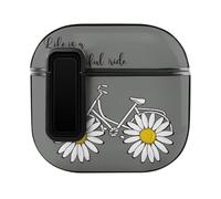 Niapessel for AirPods 4 Case, Positive Quote Daisy Bike Print Compatible with Apple Airpods 4th Generation Case for Women Men, PC Hard Shell Full Protective Case Cover