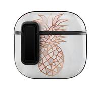 Niapessel for AirPods 4 Case, Rose Gold Pineapple Marble Print Compatible with Apple Airpods 4th Generation Case for Women Men, PC Hard Shell Full Protective Case Cover