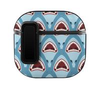 Niapessel for AirPods 4 Case, Shark Sea Pattern Print Compatible with Apple Airpods 4th Generation Case for Women Men, PC Hard Shell Full Protective Case Cover