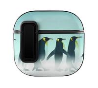 Niapessel for AirPods 4 Case, Six Penguins in Snow Print Compatible with Apple Airpods 4th Generation Case for Women Men, PC Hard Shell Full Protective Case Cover