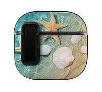 Niapessel for AirPods 4 Case, Starfish on The Summer Beach Print Compatible with Apple Airpods 4th Generation Case for Women Men, PC Hard Shell Full Protective Case Cover