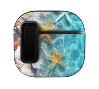 Niapessel for AirPods 4 Case, Starfish on The Summer Beach Print Compatible with Apple Airpods 4th Generation Case for Women Men, PC Hard Shell Full Protective Case Cover