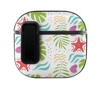 Niapessel for AirPods 4 Case, Summer Tropical Leaves Print Compatible with Apple Airpods 4th Generation Case for Women Men, PC Hard Shell Full Protective Case Cover