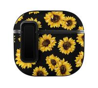 Niapessel for AirPods 4 Case, Sunflower Floral Print Compatible with Apple Airpods 4th Generation Case for Women Men, PC Hard Shell Full Protective Case Cover